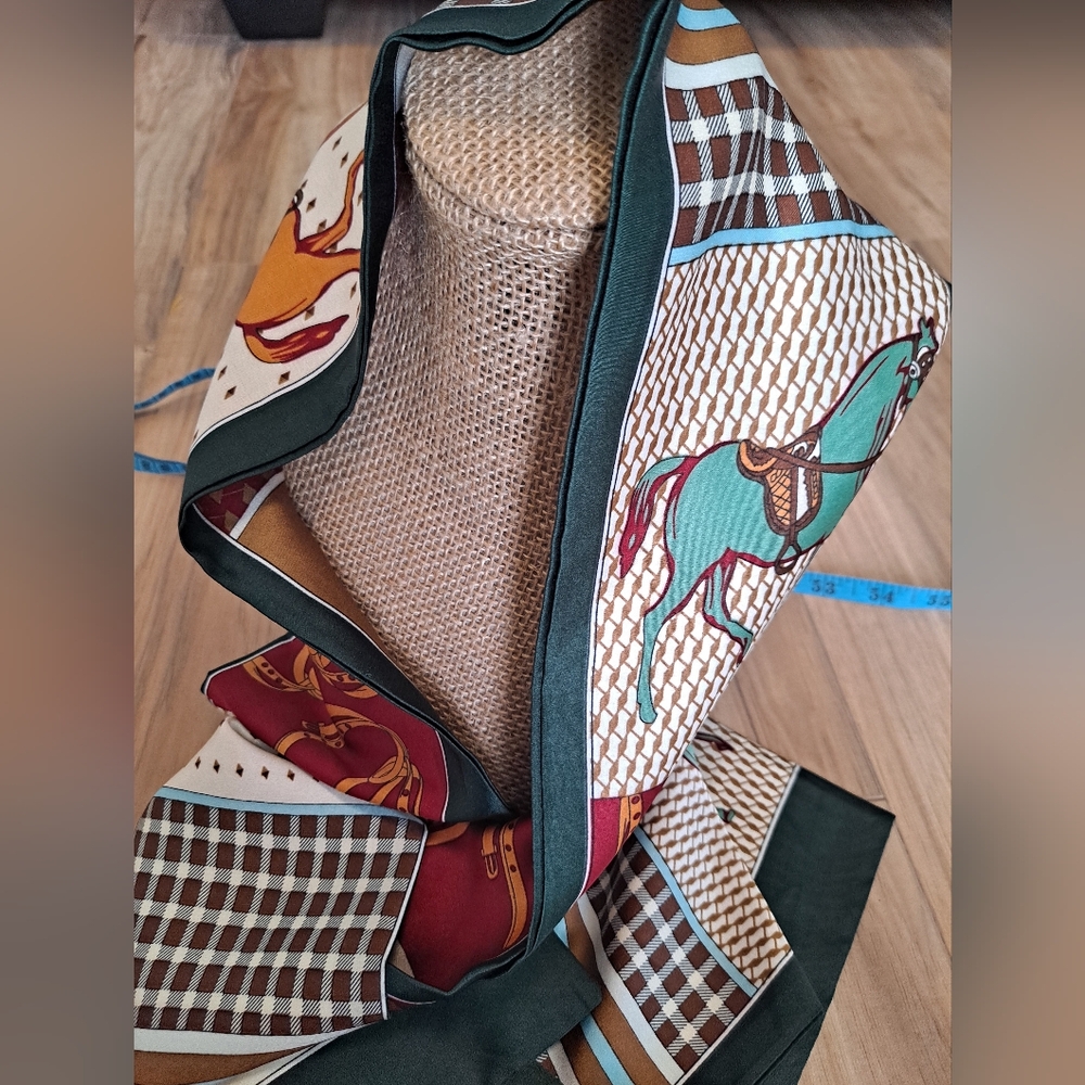 Equestrian Print Very Soft Scarf No tag Many Uses